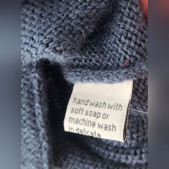 Celitas Design M Pockets Pretty Spruce Blue Alpaca Wool Men Cardigan Vest PERU - Picture 6 of 8